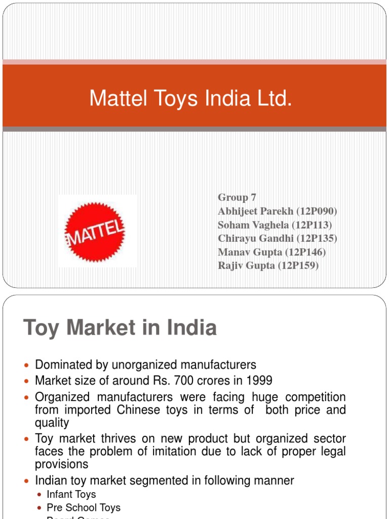 Mattel Toys India Ltd Pdf Retail Distribution Business