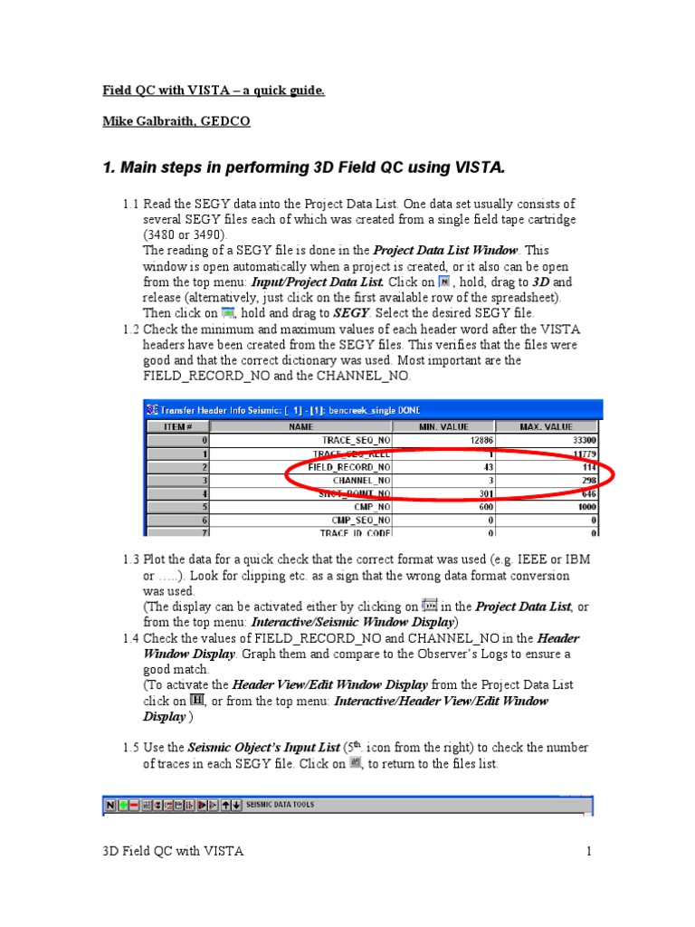 Seismic processing steps