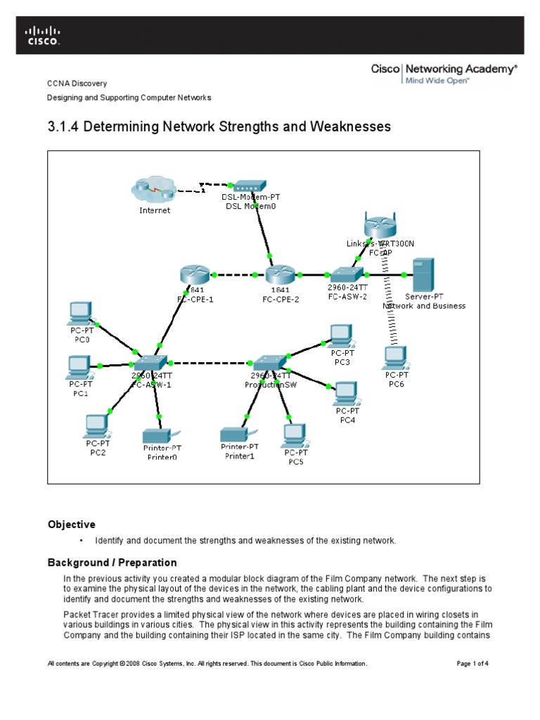 Determine Network Strength and Weakness Protocols Computer Network