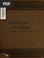 American Commentary On The New Testament, Matthew, Broadus