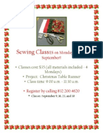 Sewing Classes Flyer - Sept 2013