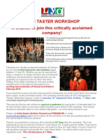 Free Taster Workshop A Chance To Join This Critically Acclaimed Company!