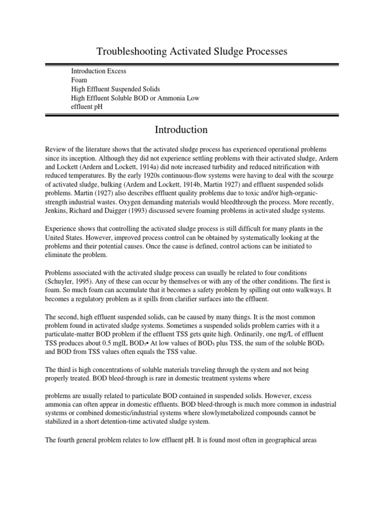 Activated Sludge Troubleshooting Guide | PDF