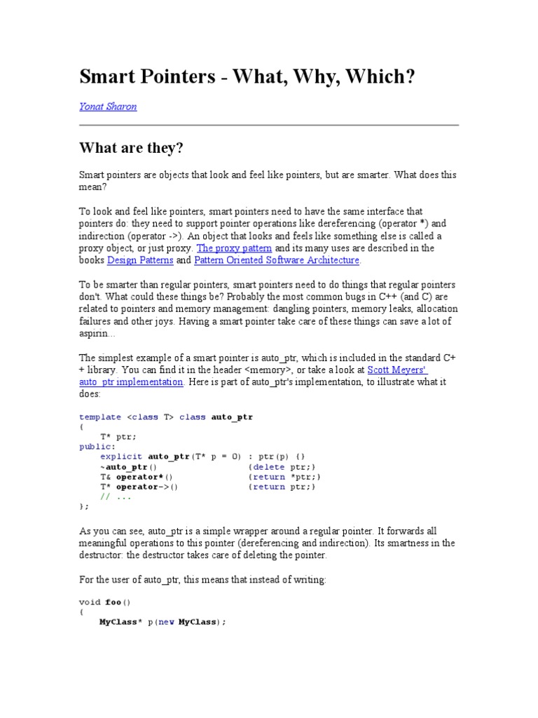 Understanding Smart Pointers in C++ | PDF | Pointer (Computer ...