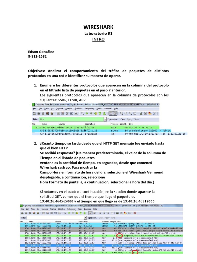 Análisis de Tráfico de Protocolos con Wireshark | PDF | Servidor web ...