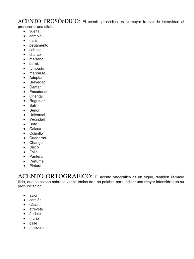 Acento Prosódico | PDF