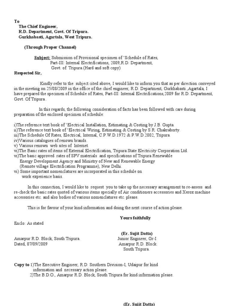 Provisional Schedule of Rates for Electrification | PDF | Electrical ...