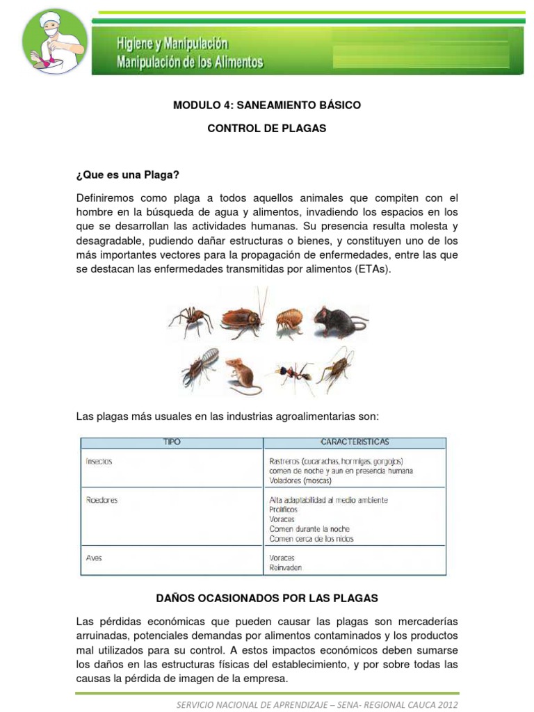 Control de Plagas en la Industria Alimentaria | PDF | Análisis de ...