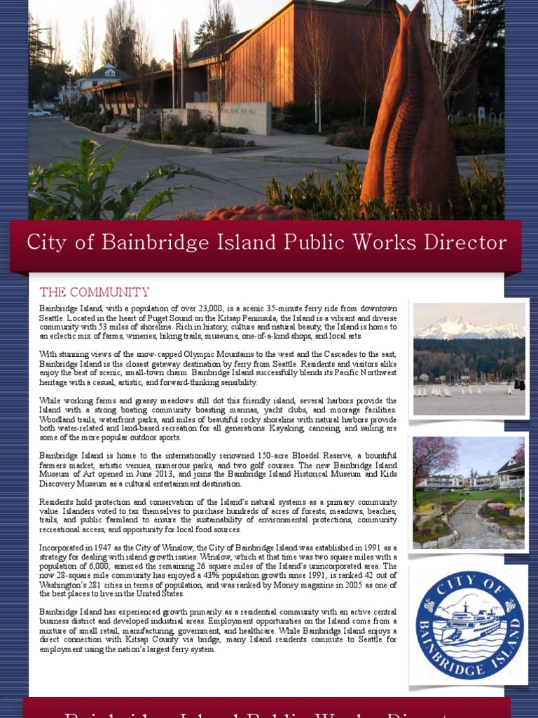 Bainbridge Island Public Works Director PDF Seattle Employment