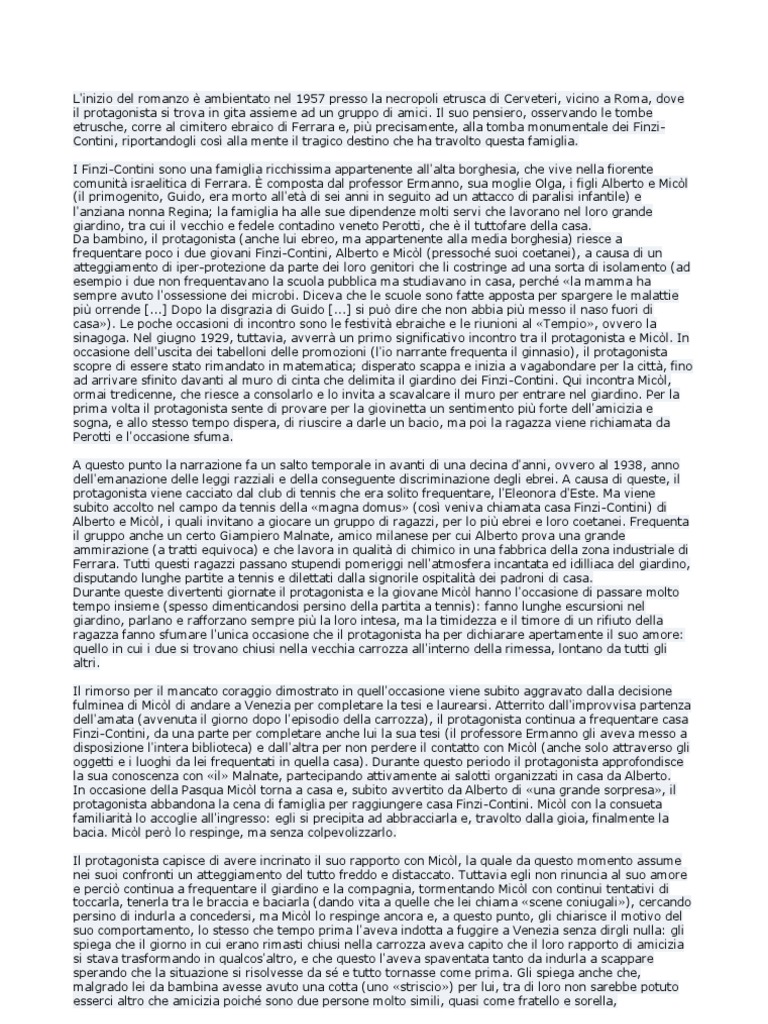 Il Giardino Dei Finzi Contini Pdf