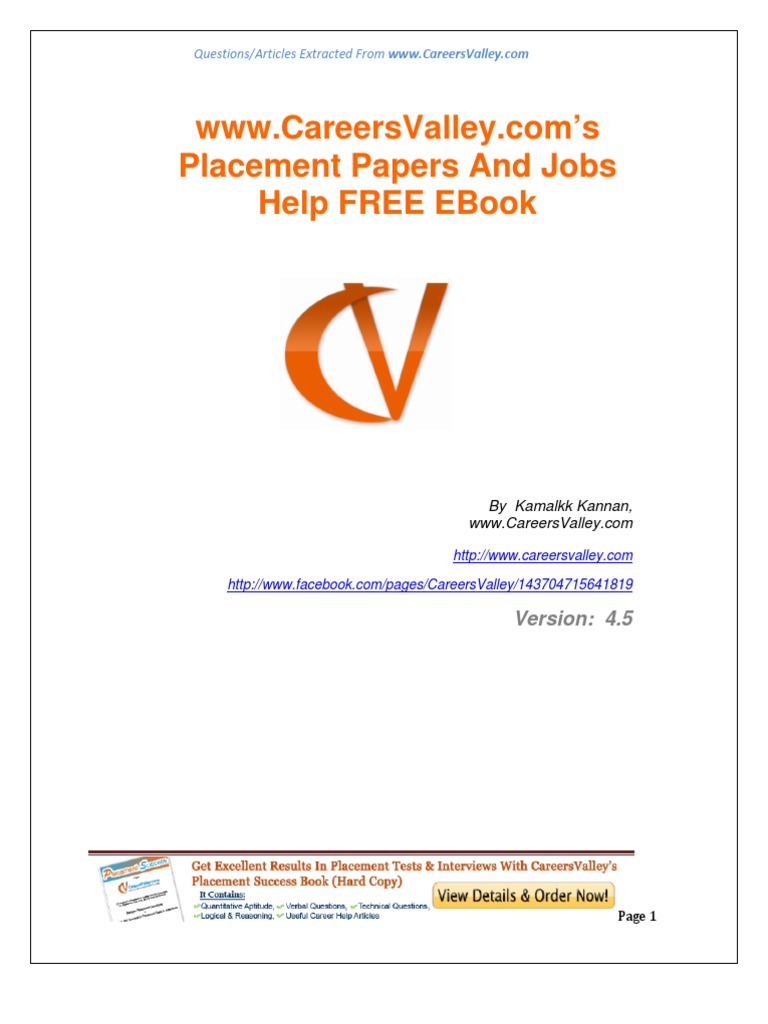Sample Placement Aptitude Papers PDF PDF I Pv6 Computer Network