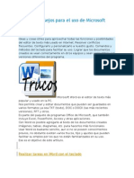 Trucos y Consejos Para El Uso de Microsoft Word