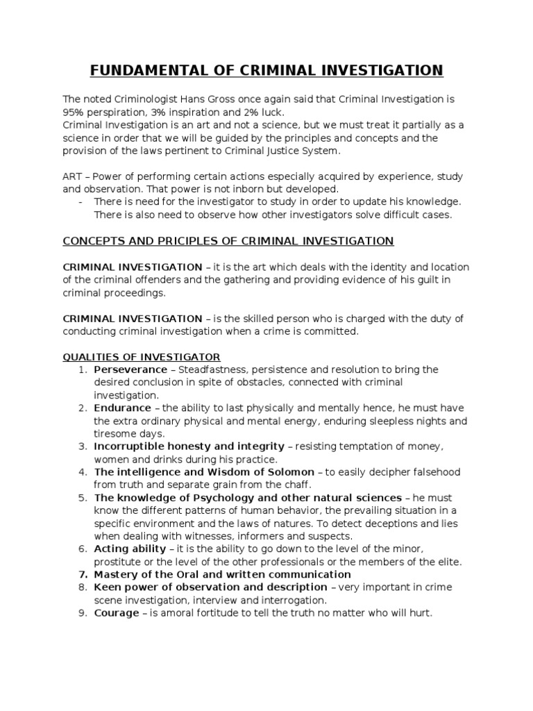 Criminal investigation essay topics image