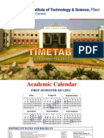 BITS Timetable First Sem 2013-14