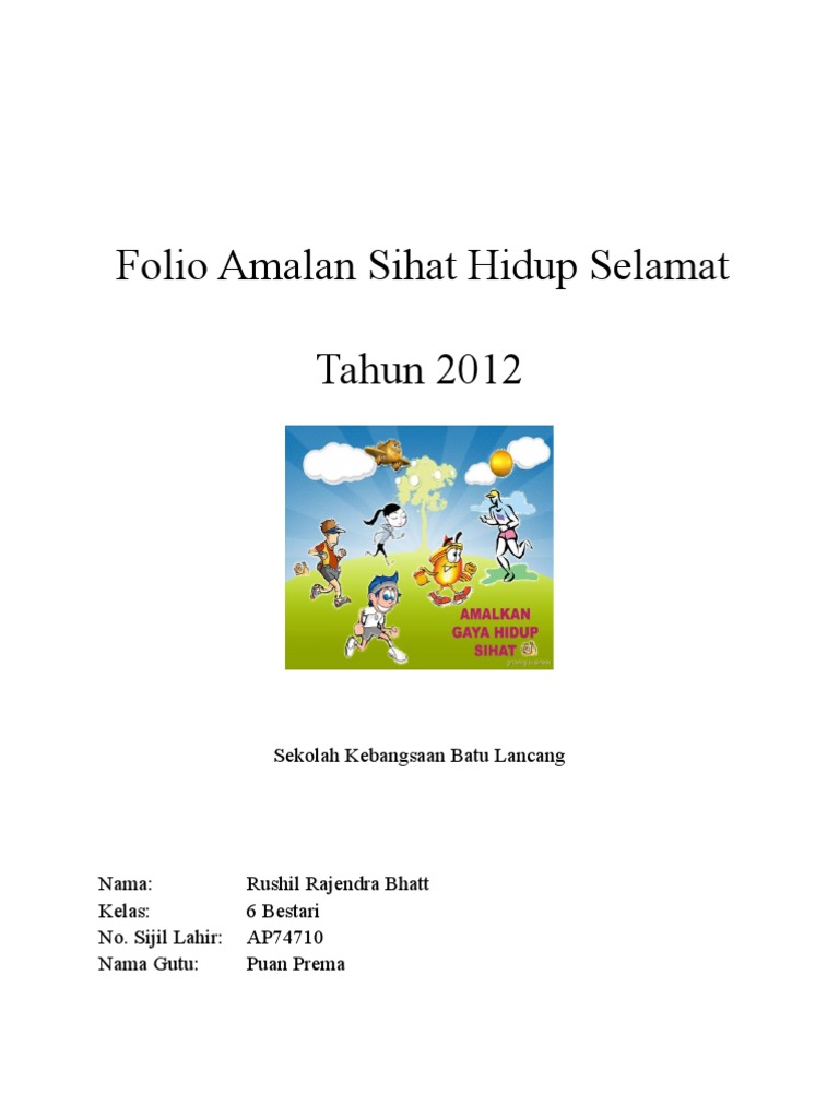 Folio Amalan Sihat Hidup Selamat Pdf