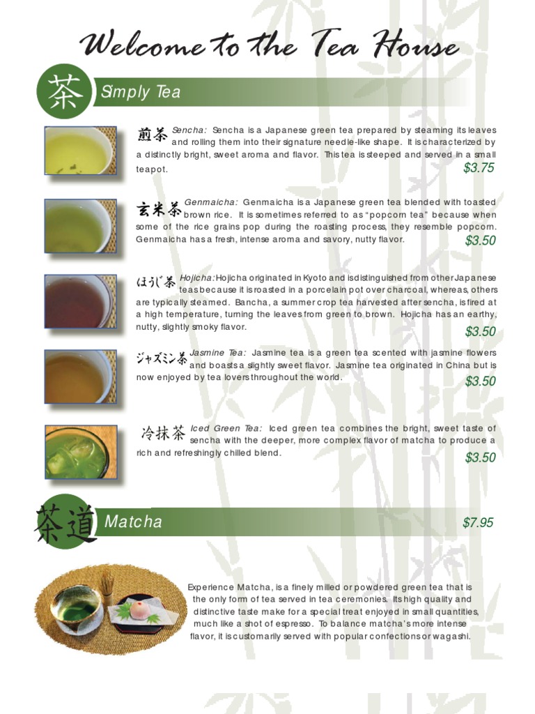 Japanese Green Tea Varieties & Treats | PDF | Tea | Cuisine