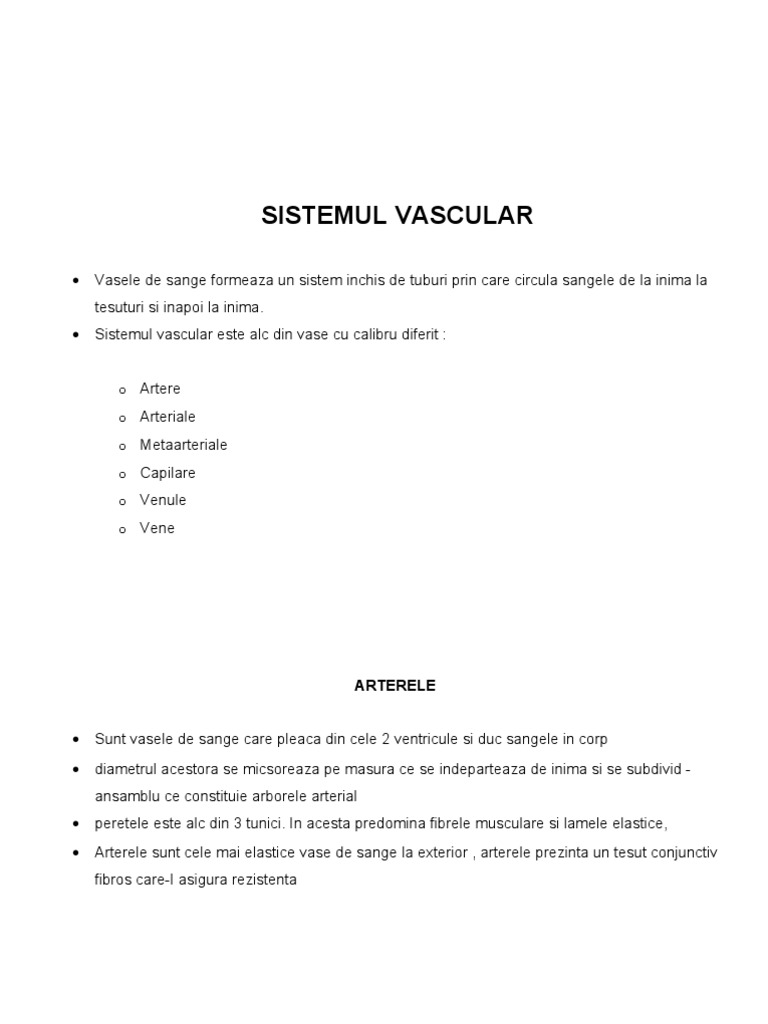 Sistemul Vascular | PDF