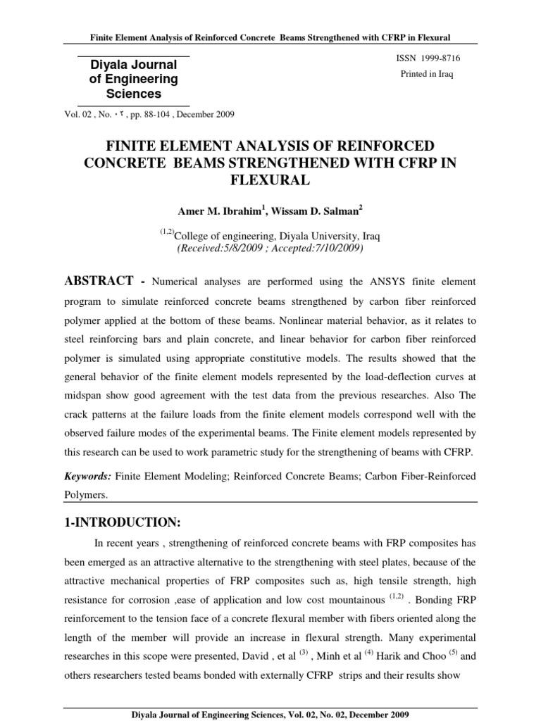 Finite Element Analysis of Reinforced Concrete Beams Strengthened With ...