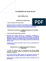 Resum Del Ple Municipal de Juliol de 2013 PDF