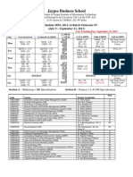 Jaypee Business School: Time Schedule-MBA 2012-14 Batch-Trimester-IV (July 9 - September 21, 2013)