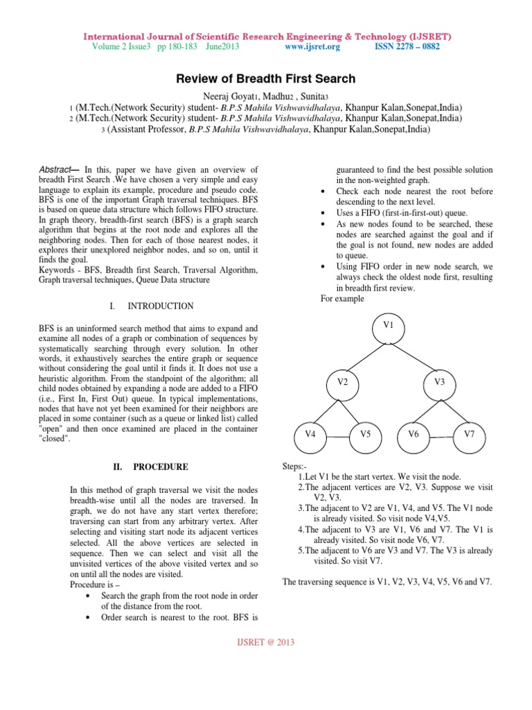 Overview of Breadth First Search | PDF | Visual Cortex | Queue ...