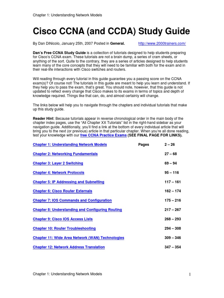 Dan's Free Cisco CCNA CCDA Study Guide (2007) | PDF
