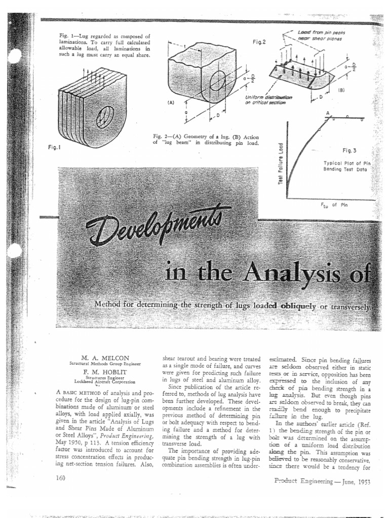Developments in The Analysis of Lugs and Shear Pins PDF