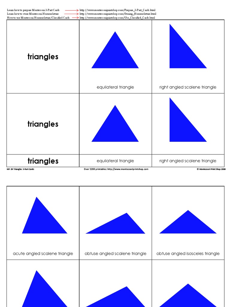 MF-39 Triangles 3-Part Cards | PDF
