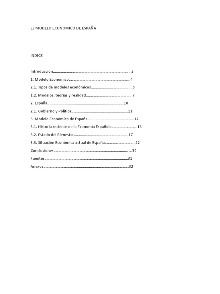 El Modelo Económico de España | PDF | España | Economía de mercado