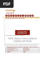Download Herbs n Spices Hindi Name by Rudrani Sarkar SN159164655 doc pdf
