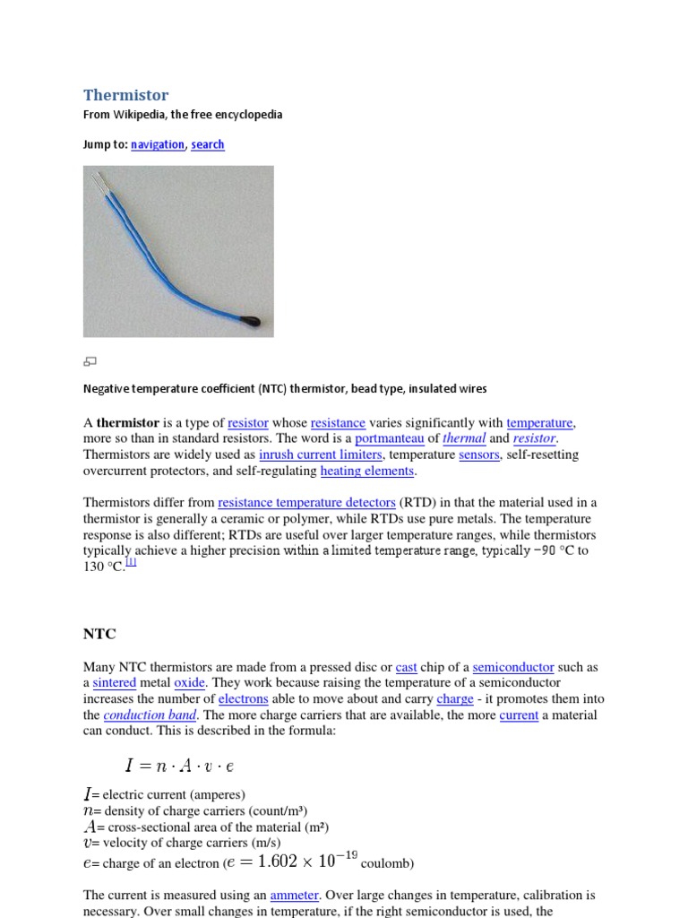 Thermistors | PDF | Electrical Resistance And Conductance 