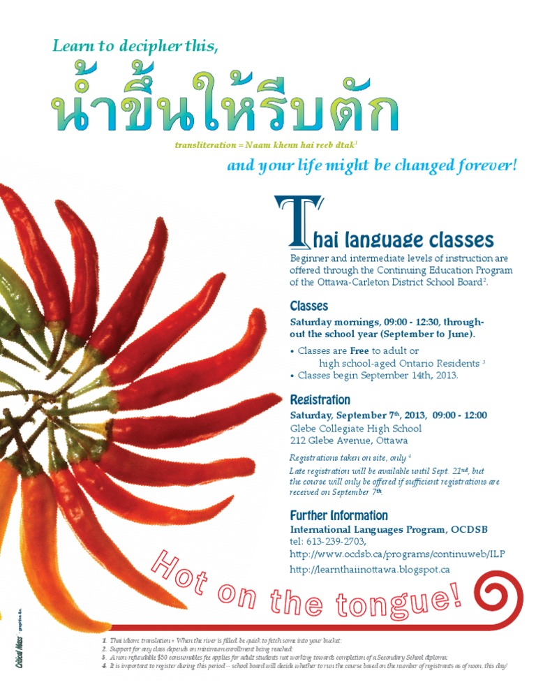 Learn Thai Classes in Ottawa | PDF | Foreign Language Studies