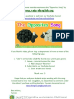 Opposites Song FREE Activity Ebook