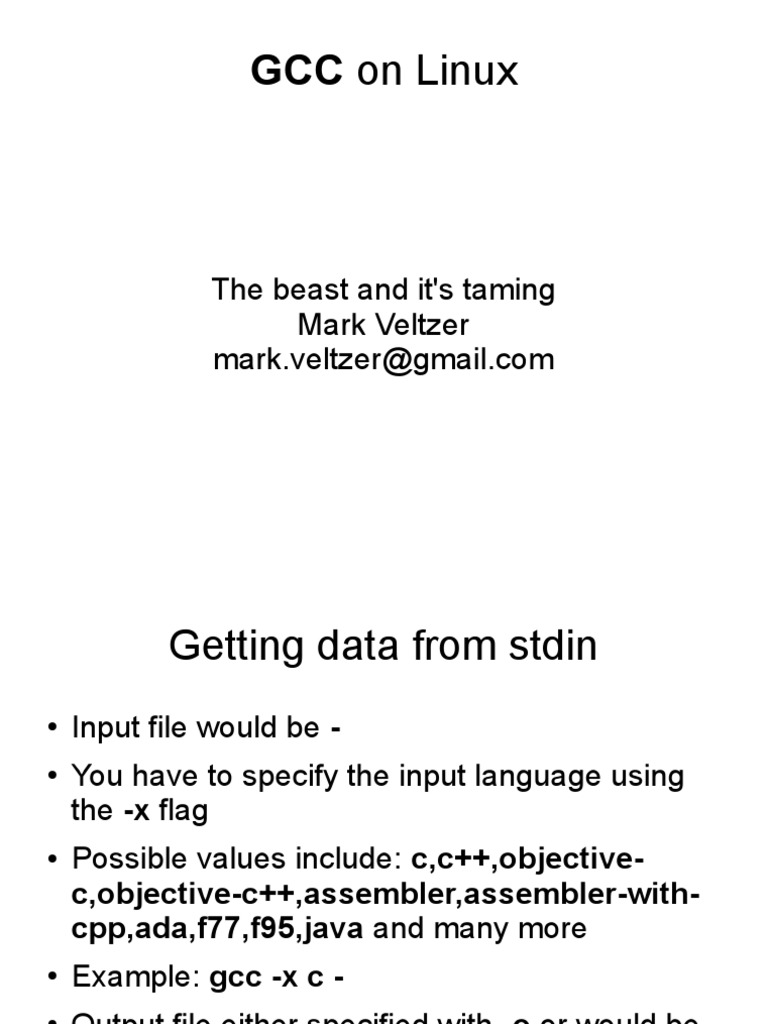 GCC Linux Guide: Input, Help & Version | PDF | Teaching Methods ...