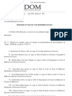 DOM - Diário Oficial Do Município - PORTARIA #5.462 DE 1º DE SETEMBRO DE 2011