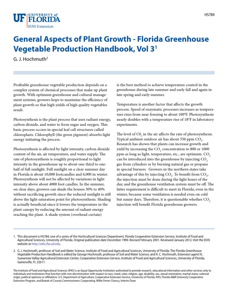HS784 Plant Growth Processes | PDF | Photosynthesis | Greenhouse