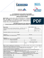 Application Form: Michelin-Institut Français en Inde 2013-2015