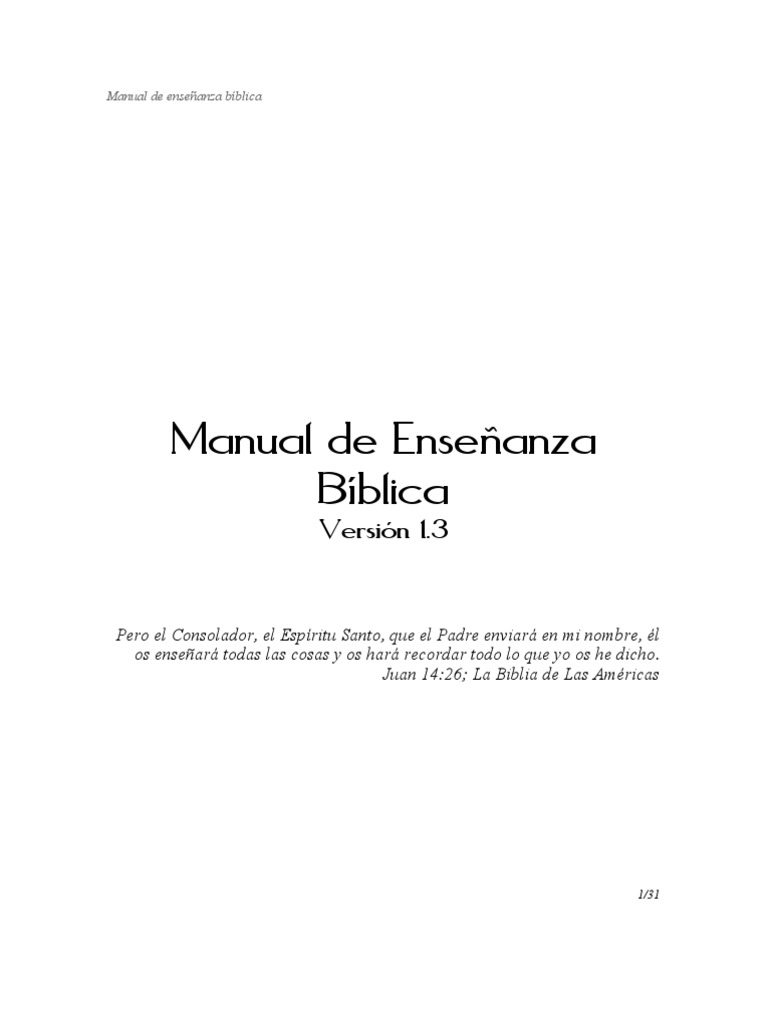 Manual de La Enseñanza Biblica | PDF | Biblia | espíritu Santo