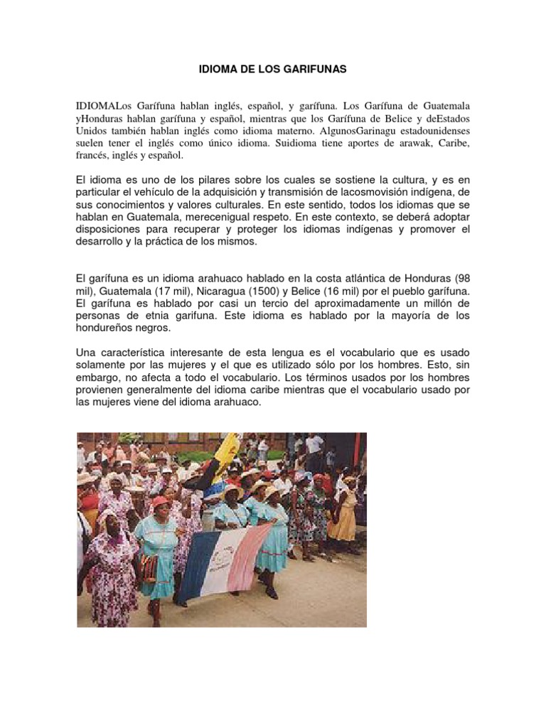 Idioma de Los Garifunas | PDF | Idiomas