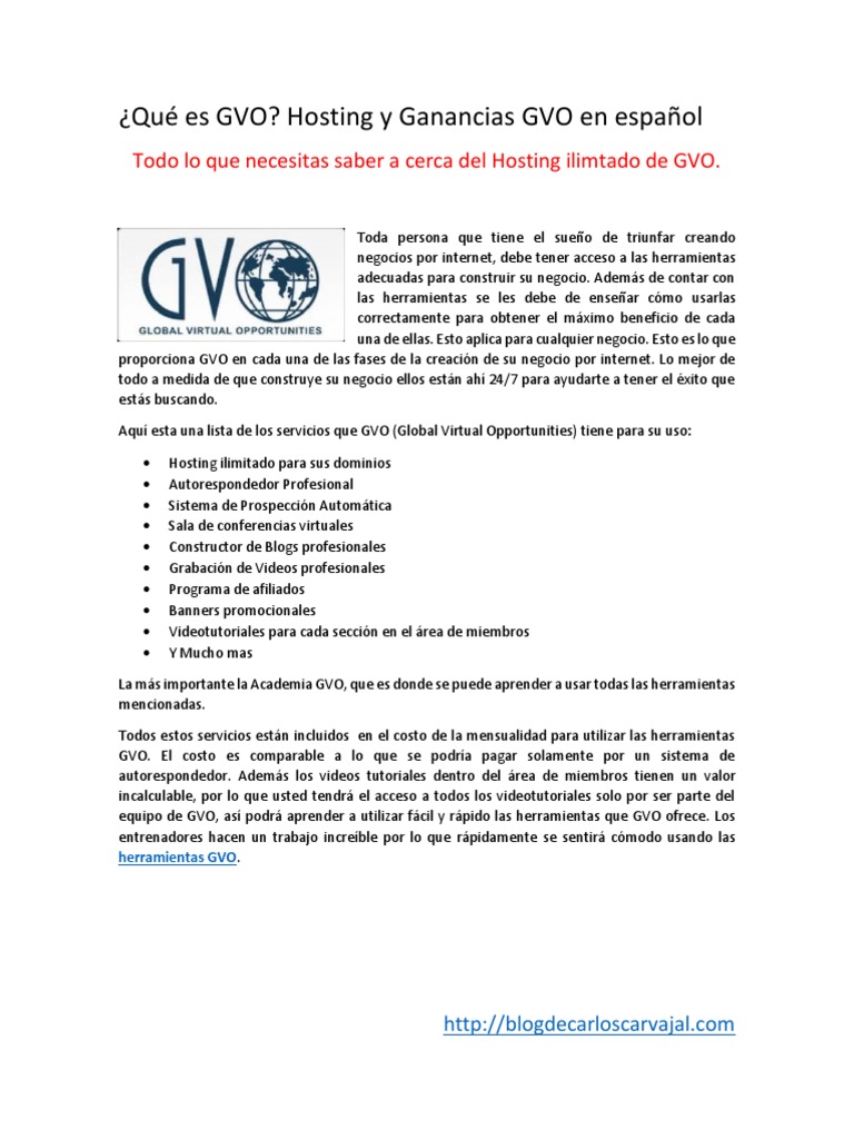 GVO: Hosting y Herramientas para Negocios | PDF | Internet ...