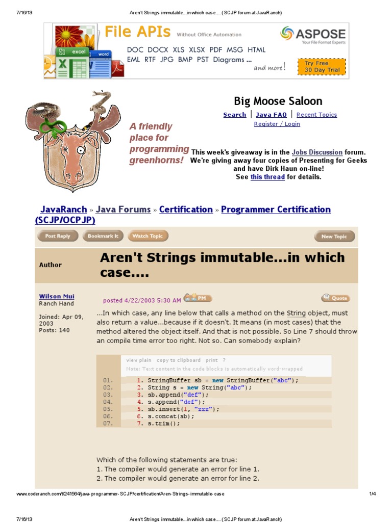 Aren't Strings Immutable... in Which Case... | PDF | String (Computer ...