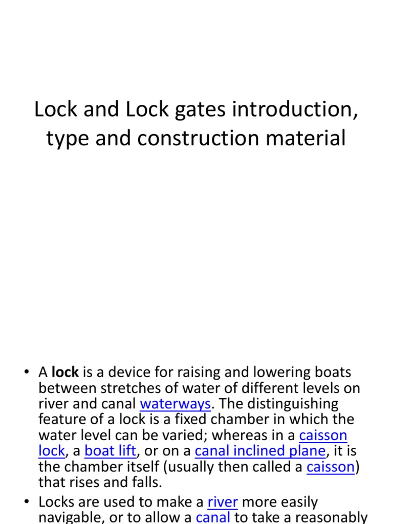 Overview of Canal Lock Mechanisms | PDF | Transport | Nature