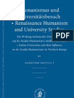 Agostino Sottili-Humanismus Und Universitatsbesuch - Renaissance Humanism and University Studies (Education and Society in The Middle Ages and Renaissance) (German Edition) (2006)