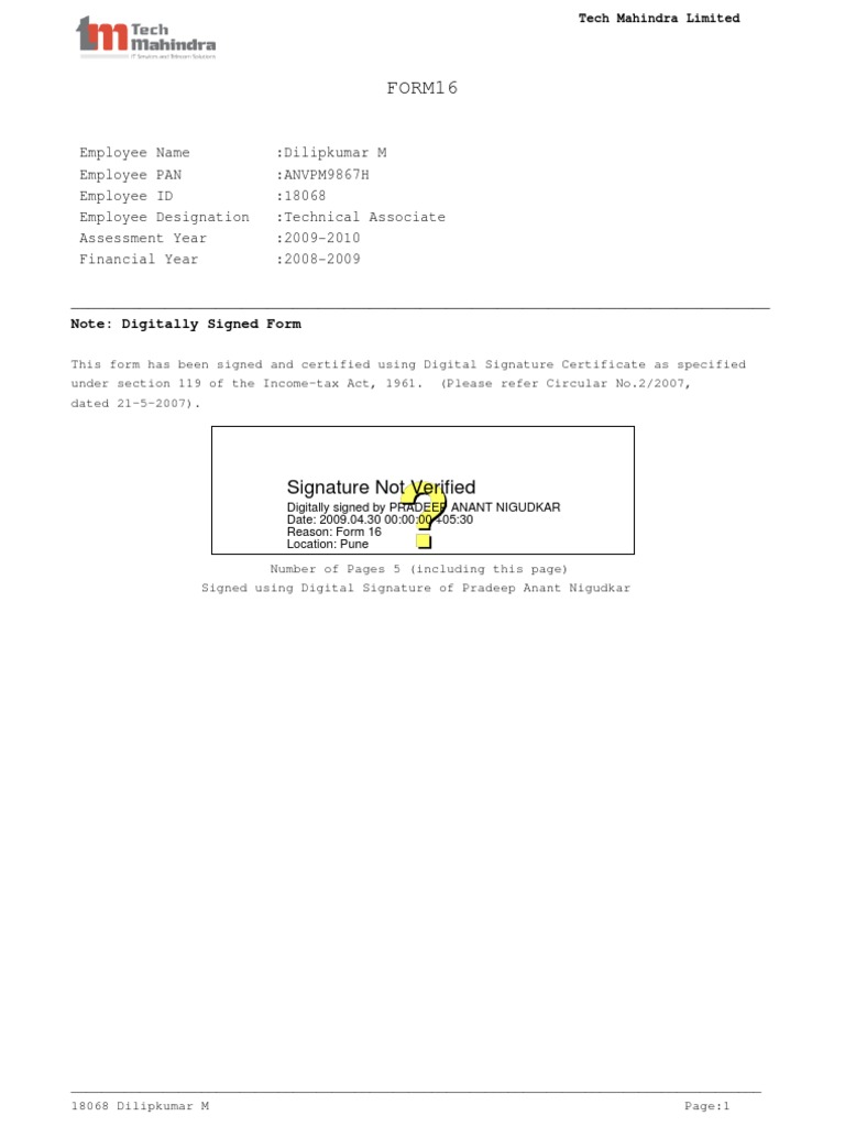 form16-signature-not-verified-pdf-employee-benefits-expense