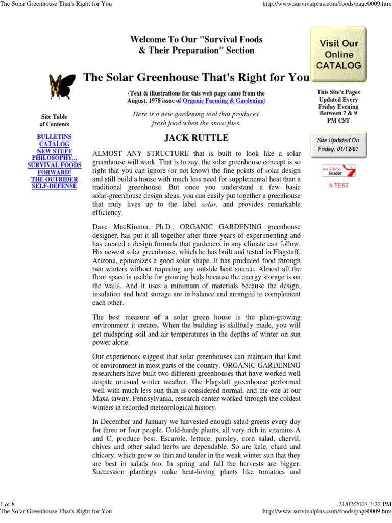 Greenhouses Basic Rules For Solar Heated Greenhouses PDF