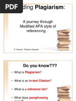 Avoiding Plagiarism:: A Journey Through Modified APA Style of Referencing