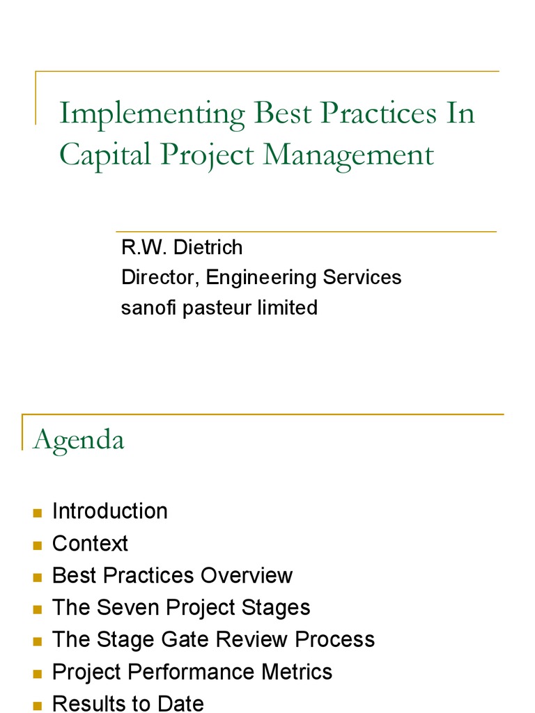 Implementing Best Practices in Capital Project Management | PDF ...