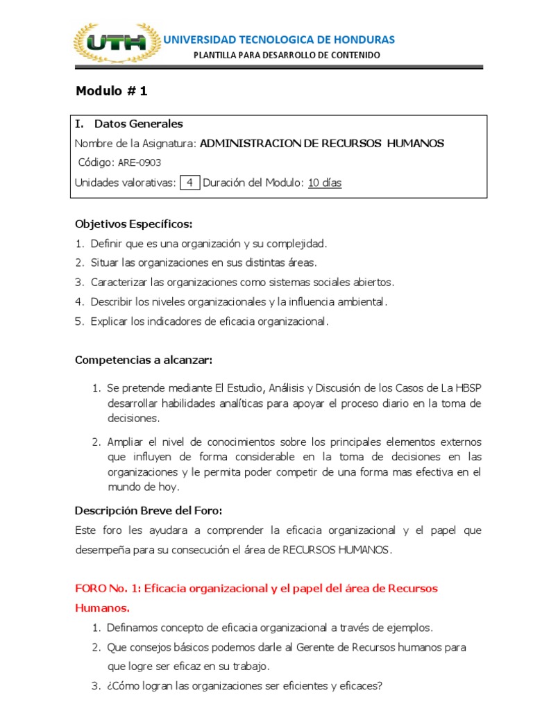 Objetivos de Recursos Humanos en Empresas | PDF | Gestión de recursos ...