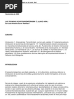 Las Tecnicas de Interrogatorio en El Juicio Oral