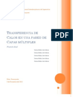 Transferencia de Calor en Una Pared de Capas Múltiples